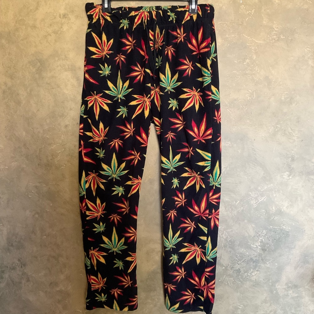 Kozies Rasta Weed Leaf Fleece Pants